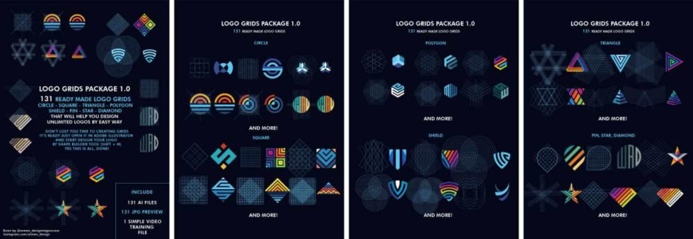 [graphic designs] Набор сеток логотипа 1.0. Logo grids package 1.0